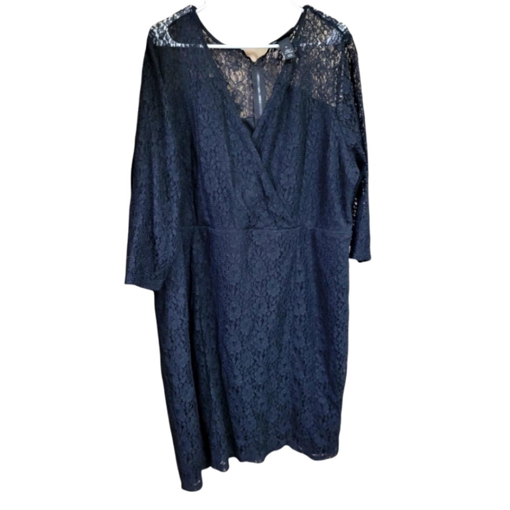 Lane bryant black lace sexy dress 28